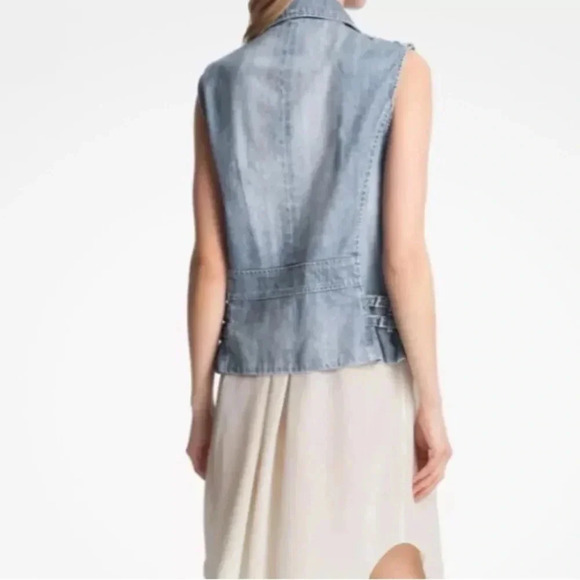 Rebecca Taylor Women’s sleeveless Zipper Denim Vest Size XS Jacket Lightwash - Picture 2 of 9